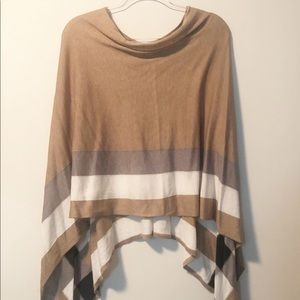 Calvin Klein Color Blocked Poncho One Size